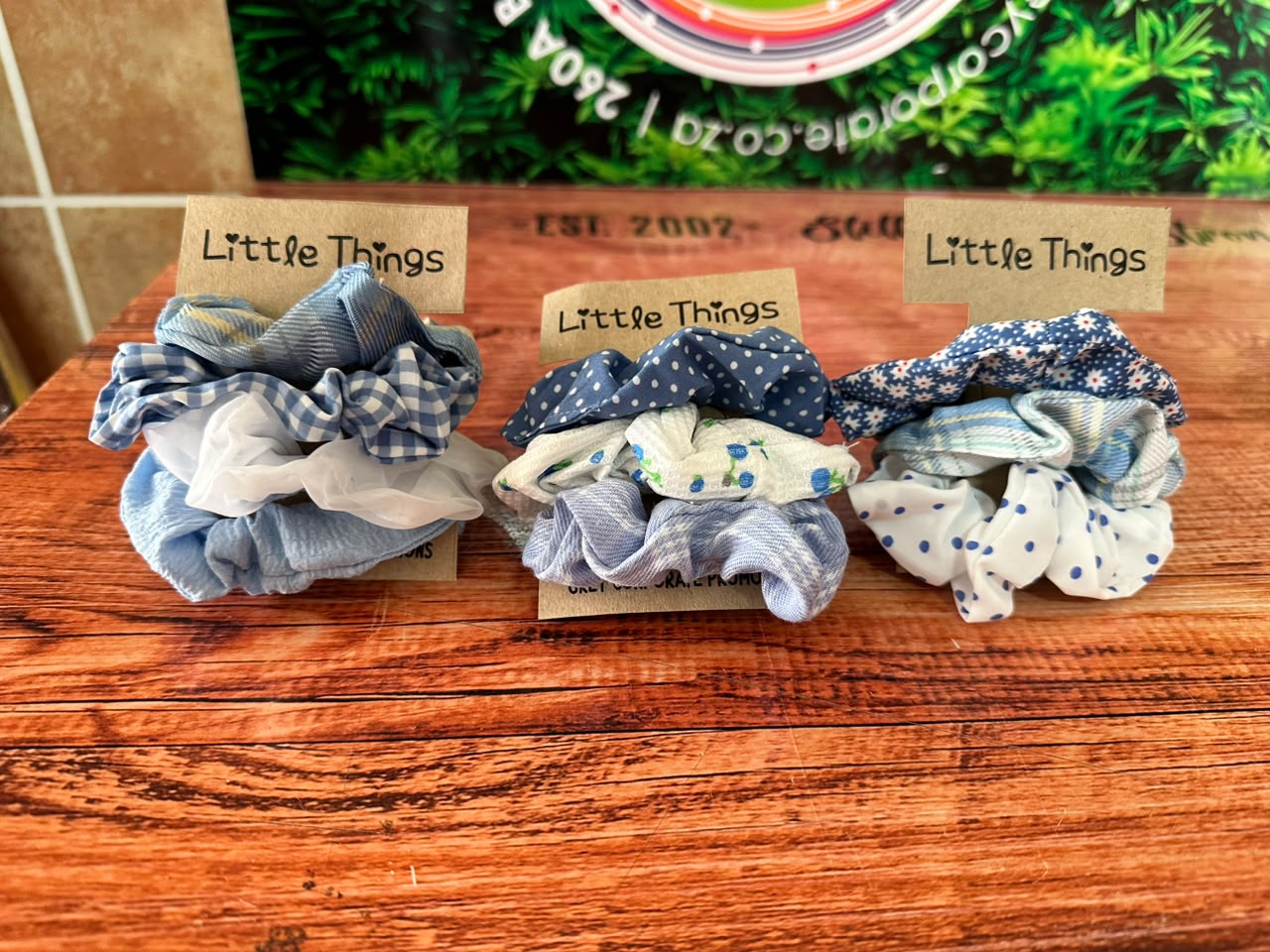Large Scrunchies Blue set of 3